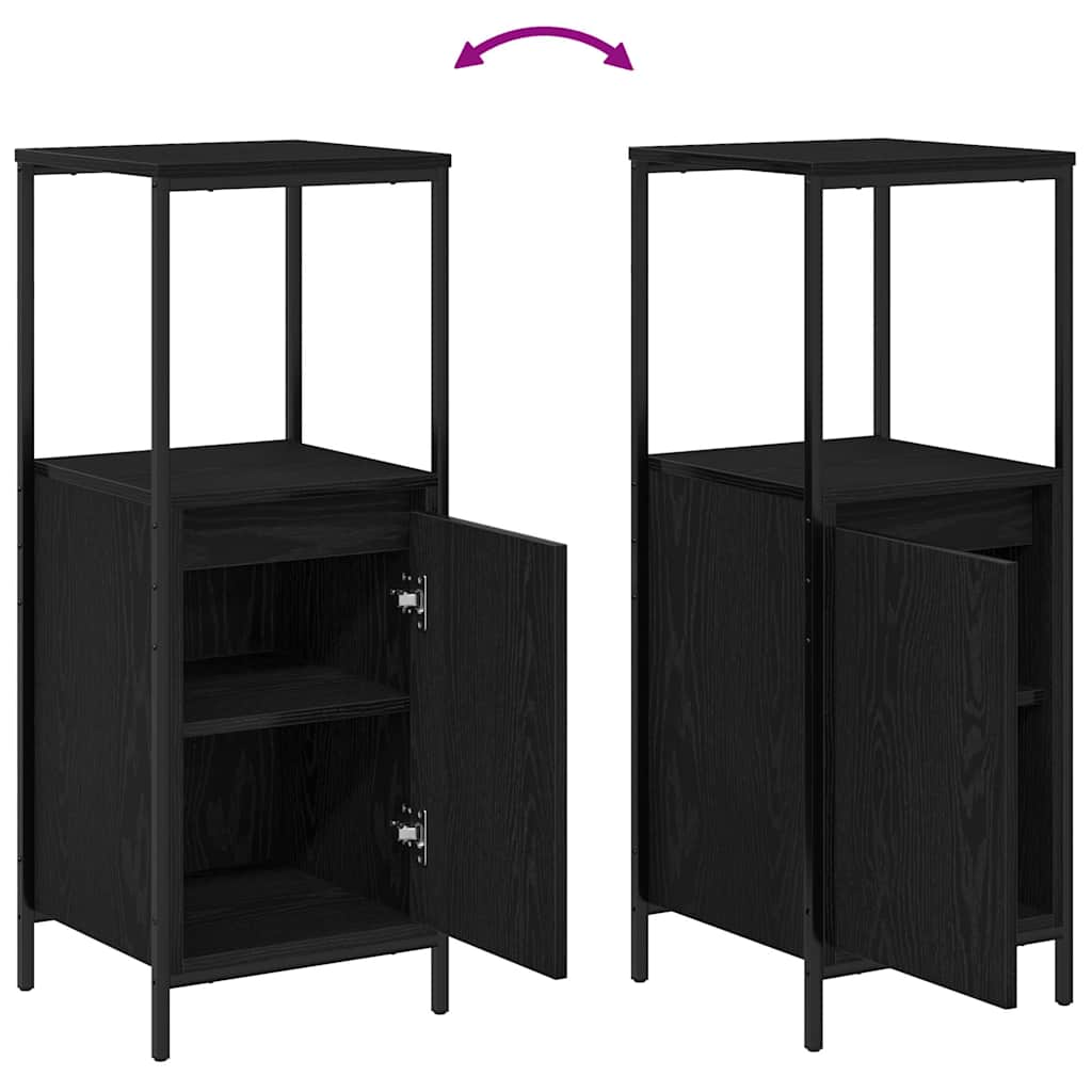 vidaXL Badezimmermöbel-Set 3 pcs Schwarz Eichen-Optik Holzwerkstoff