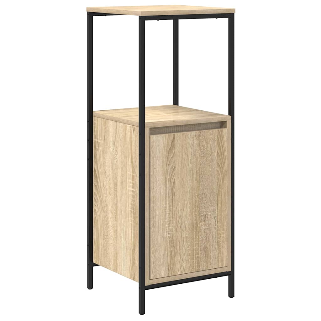 vidaXL Badezimmermöbel Set mit Regal 3 pcs Sonoma-Eiche und Schwarz