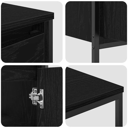 vidaXL Badezimmermöbel-Set 3 pcs Schwarz Eichen-Optik Holzwerkstoff