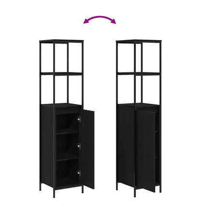 vidaXL Badezimmermöbel-Set 3 pcs Schwarz Eichen-Optik Holzwerkstoff