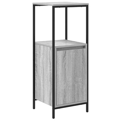 vidaXL Badezimmermöbel-Set 3 pcs Grau Sonoma und Schwarz Holzwerkstoff