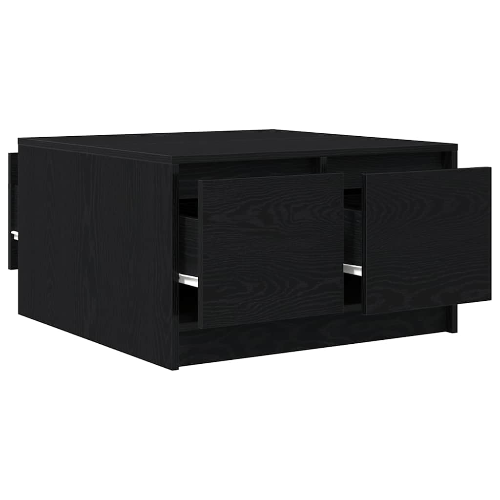 Couchtisch mit Schubladen Schwarz Eichen-Optik 70,5x70x40 cm