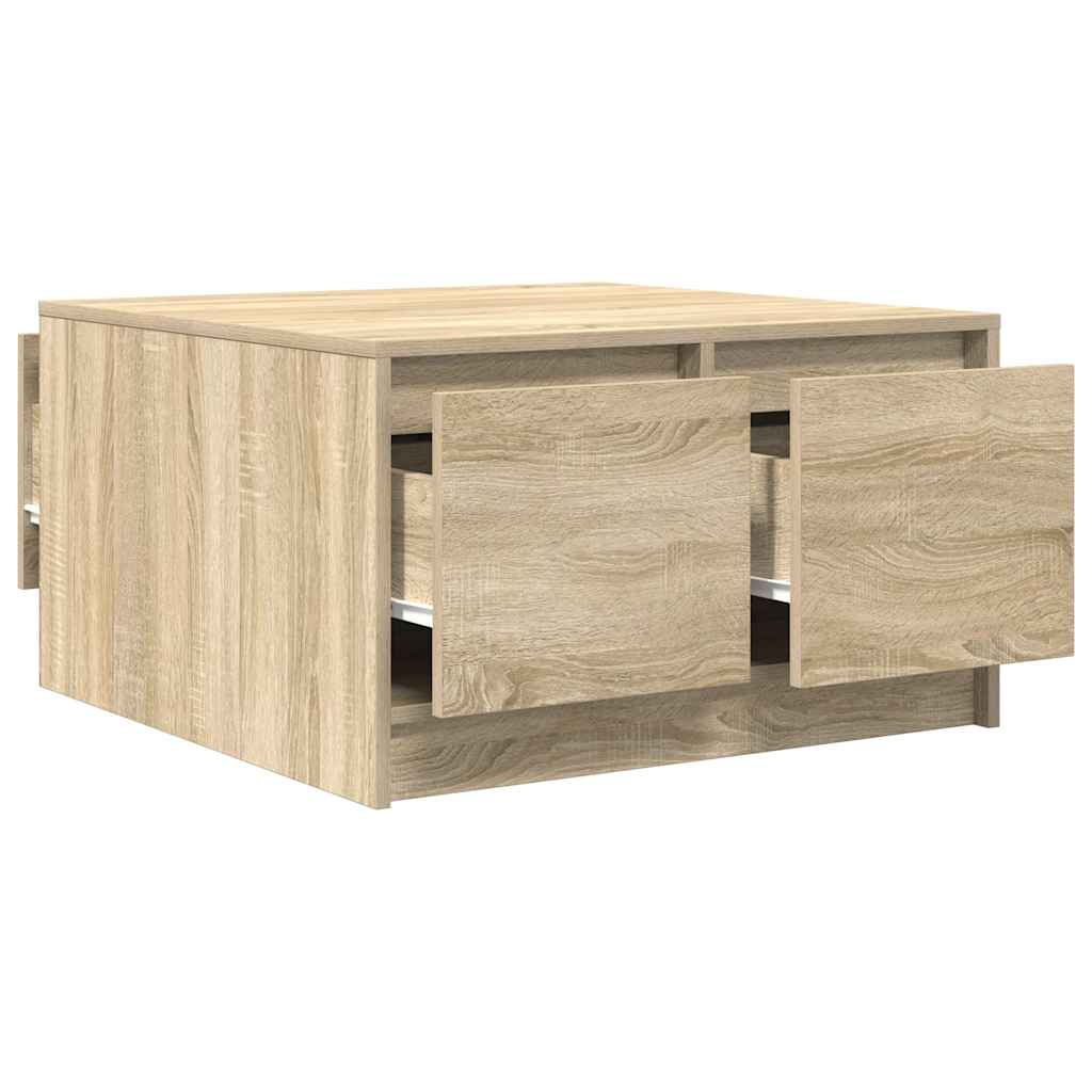vidaXL Table basse avec tiroirs chêne sonoma 70,5x70x40 cm