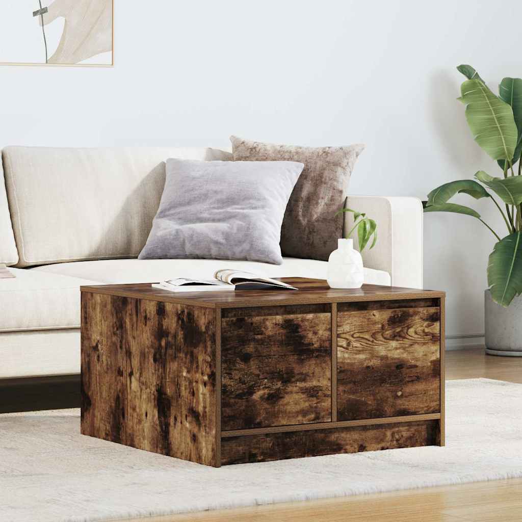 vidaXL Couchtisch mit Schubladen Räuchereiche 70,5x70x40 cm