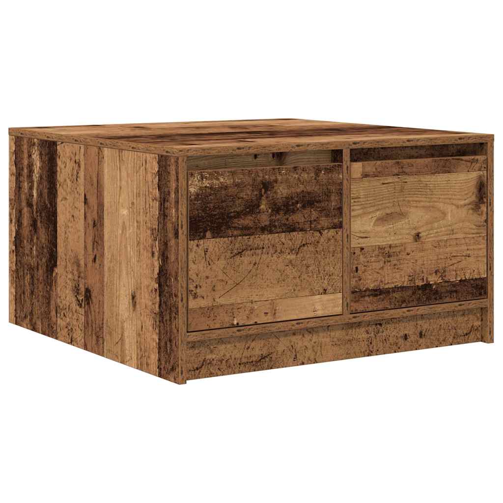 vidaXL Couchtisch mit Schubladen Altholz-Optik 70,5x70x40 cm