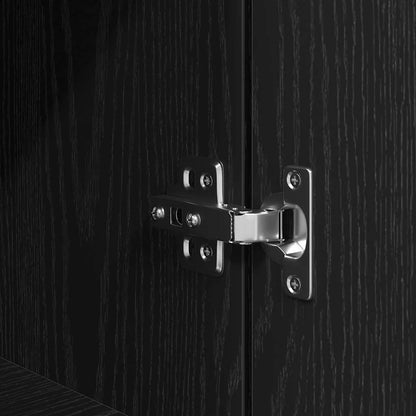 Highboard Schwarz Eichen-Optik 50x35x180 cm Holzwerkstoff