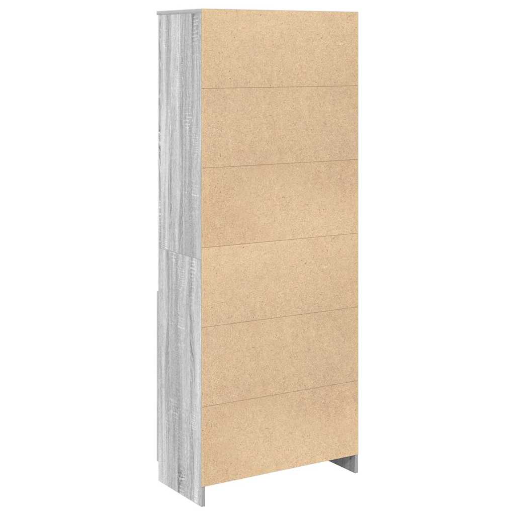 Highboard Grau Sonoma 70x35x180 cm Holzwerkstoff