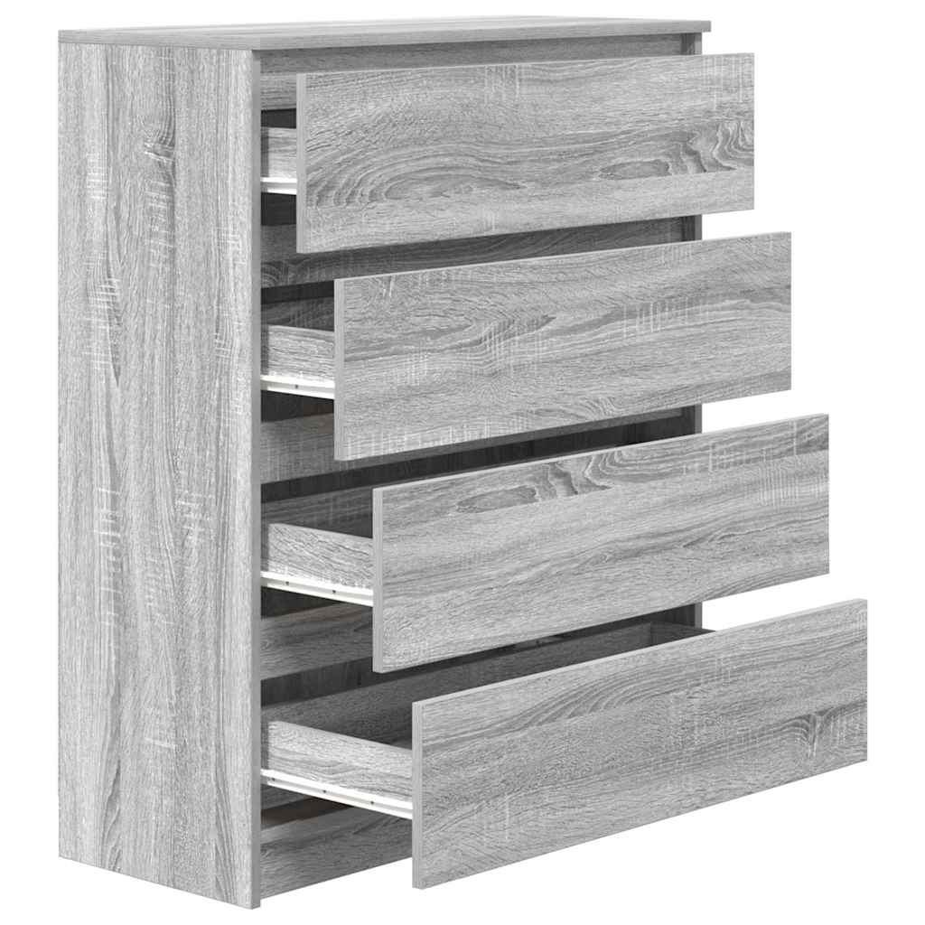 Sideboard Grau Sonoma 80x35x99 cm Holzwerkstoff