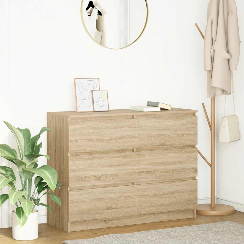 Sideboard Sonoma-Eiche 100x35x76 cm Holzwerkstoff