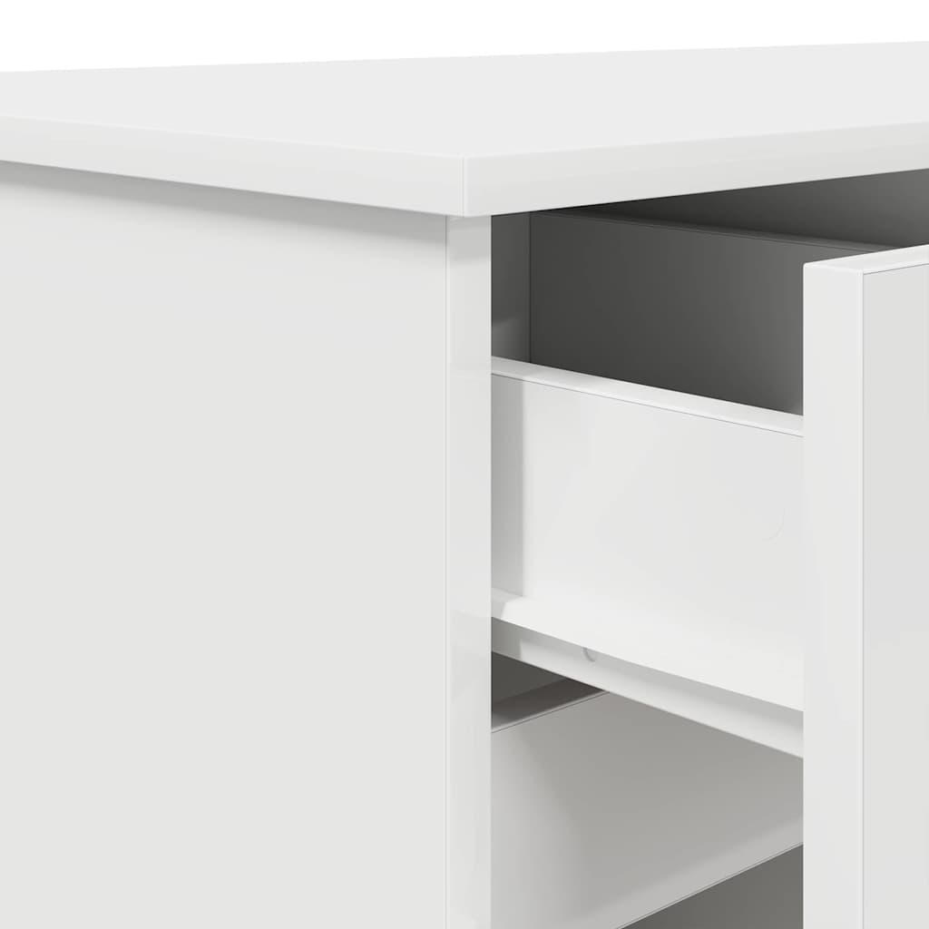 vidaXL Schreibtisch mit Schubladen Weiß 140 x 49 x 76 cm Holzwerkstoff
