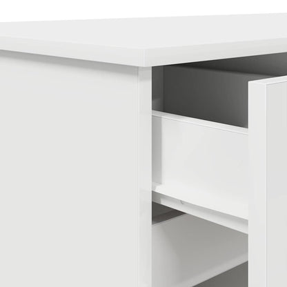 vidaXL Schreibtisch mit Schubladen Weiß 140 x 49 x 76 cm Holzwerkstoff