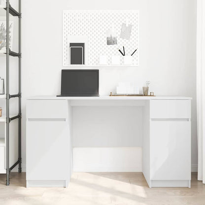 vidaXL Schreibtisch mit Schubladen Weiß 140 x 49 x 76 cm Holzwerkstoff
