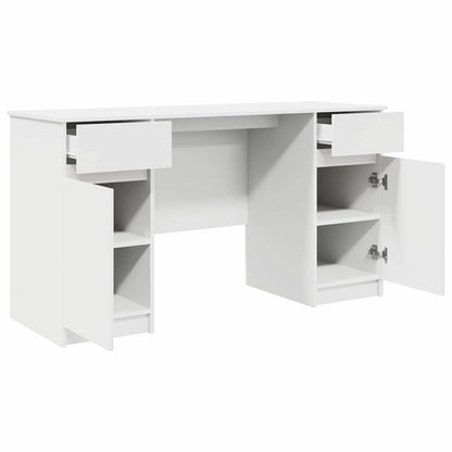 vidaXL Schreibtisch mit Schubladen Weiß 140 x 49 x 76 cm Holzwerkstoff