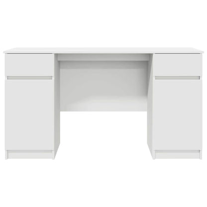 vidaXL Schreibtisch mit Schubladen Weiß 140 x 49 x 76 cm Holzwerkstoff