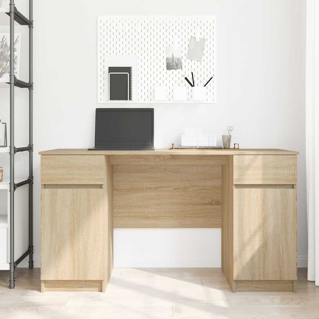 vidaXL Schreibtisch Sonoma-Eiche 140 x 49 x 76 cm Holzwerkstoff