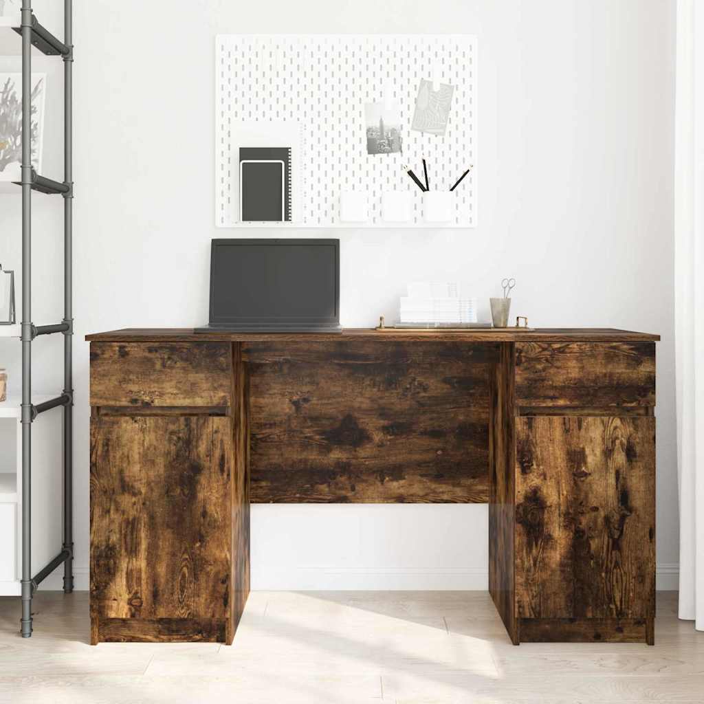 vidaXL Schreibtisch Räuchereiche 140 x 49 x 76 cm Holzwerkstoff