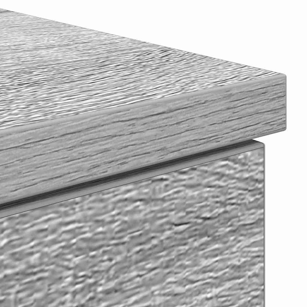 vidaXL Schreibtisch mit Tür Grau Sonoma 140 x 49 x 76 cm Holzwerkstoff