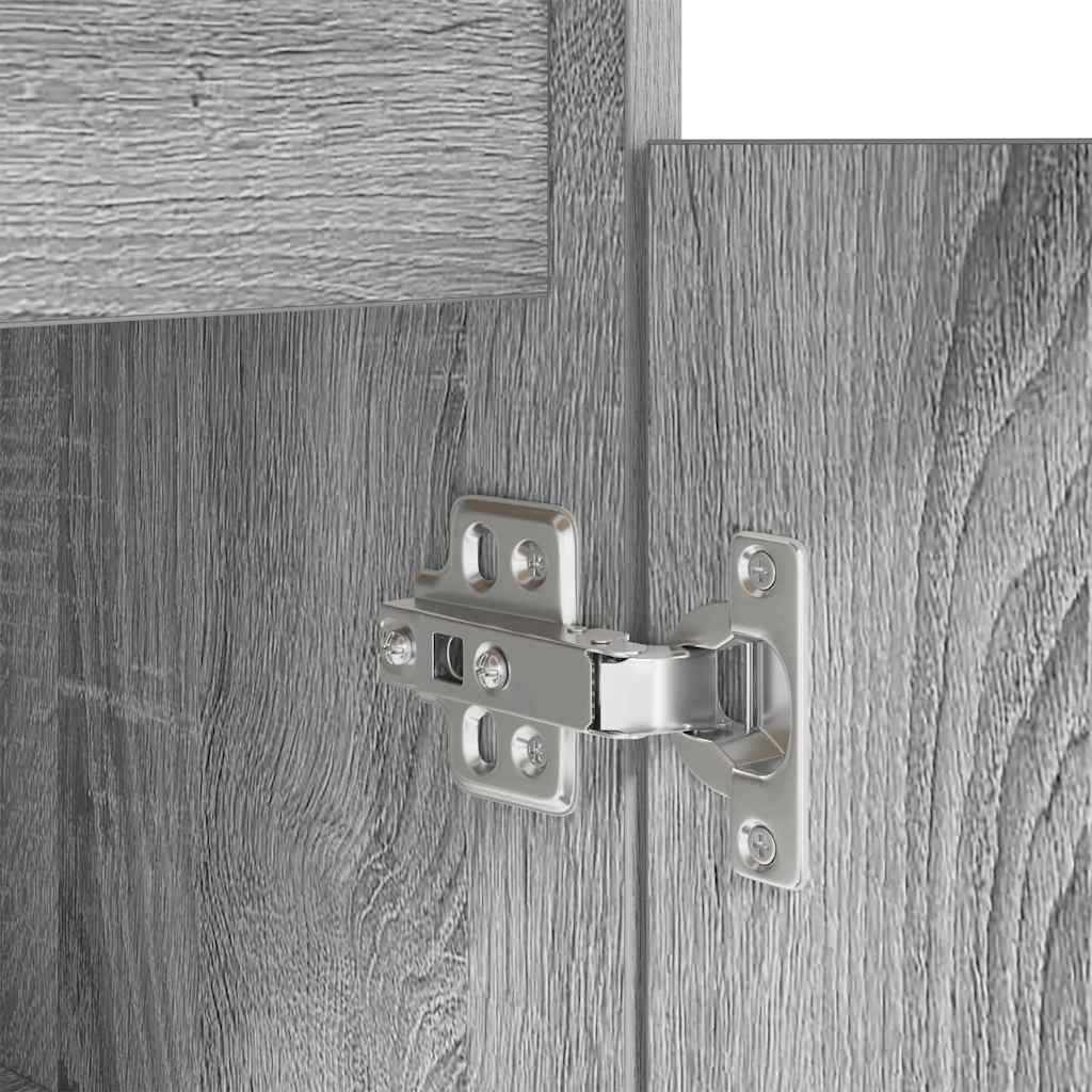 vidaXL Schreibtisch mit Tür Grau Sonoma 140 x 49 x 76 cm Holzwerkstoff