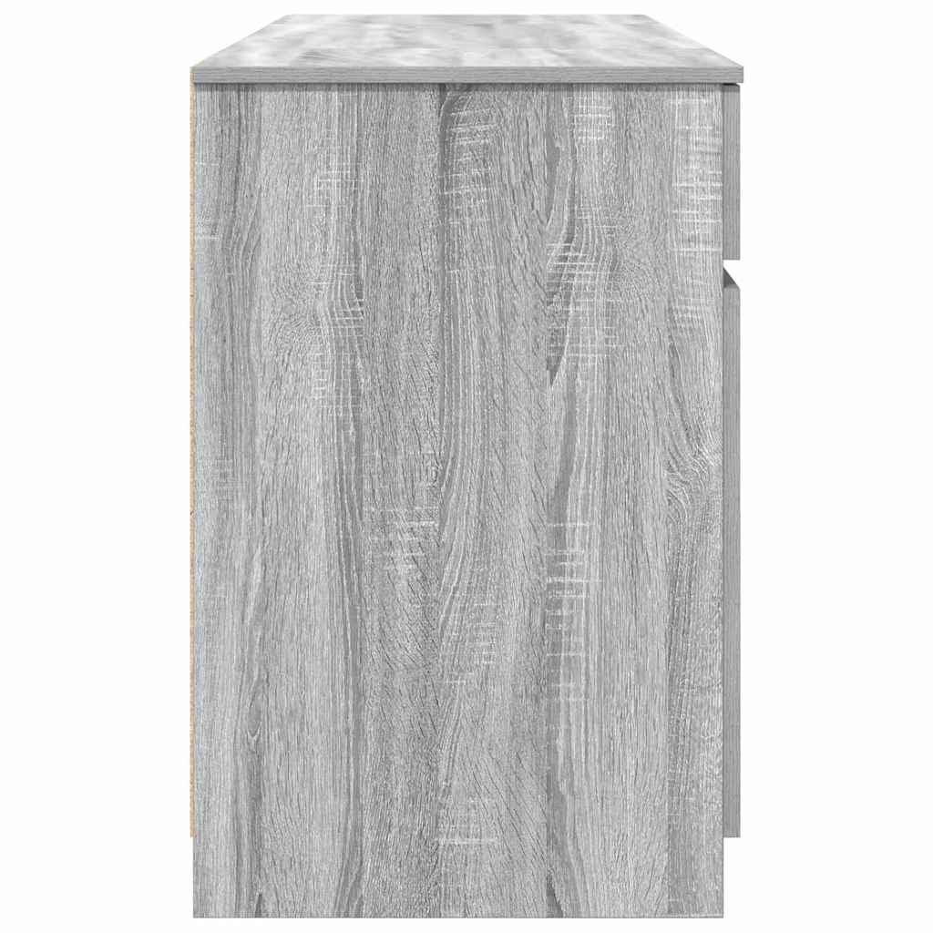 vidaXL Schreibtisch mit Tür Grau Sonoma 140 x 49 x 76 cm Holzwerkstoff