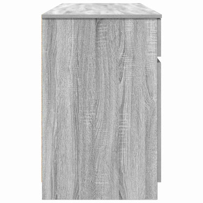 vidaXL Schreibtisch mit Tür Grau Sonoma 140 x 49 x 76 cm Holzwerkstoff