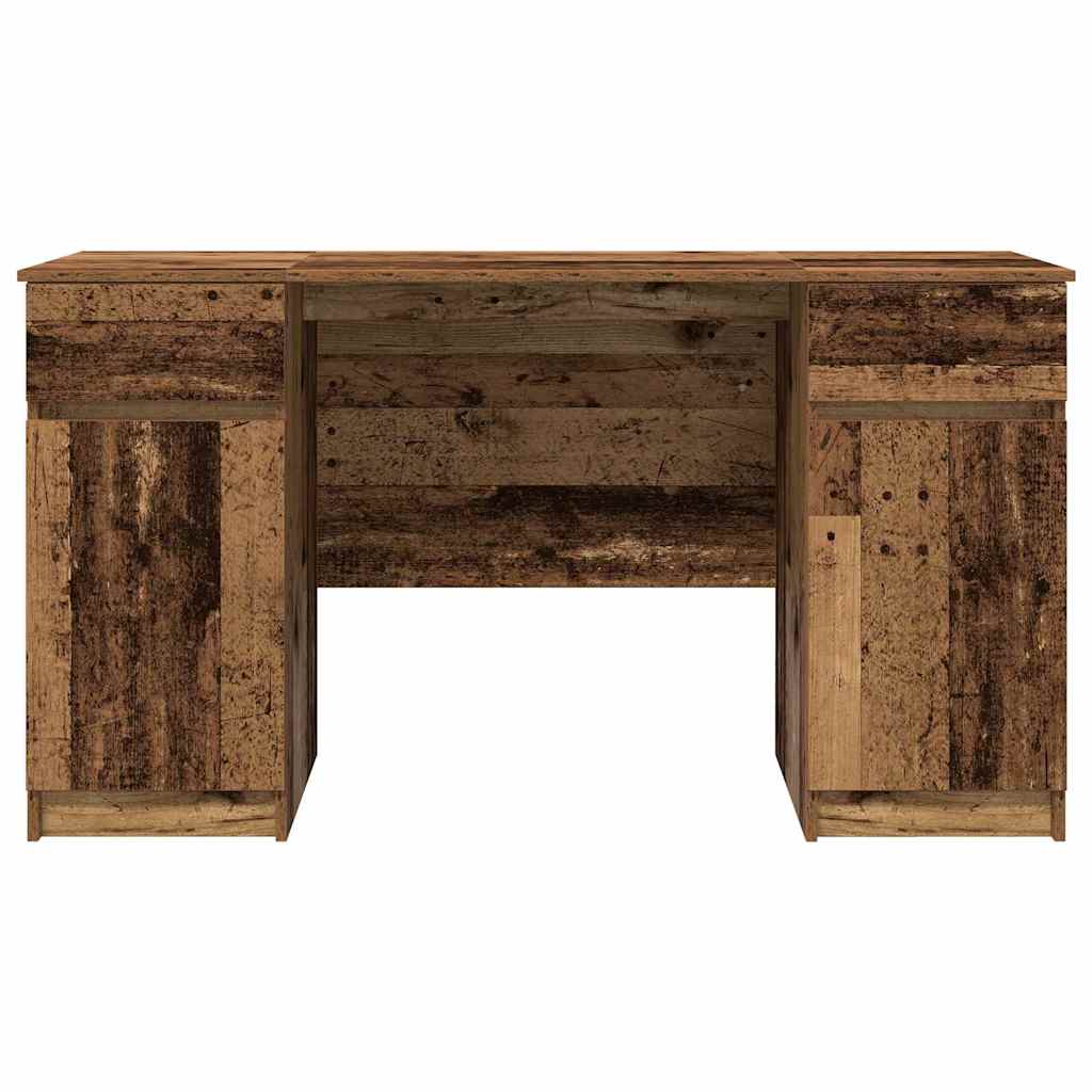 vidaXL Schreibtisch mit Regal Altholz 140 x 49 x 76 cm Holzwerkstoff