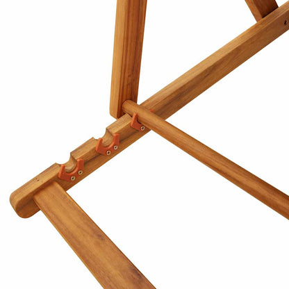 Strandstuhl mit Armlehnen Klappbar Schwarz Akazie Textilene