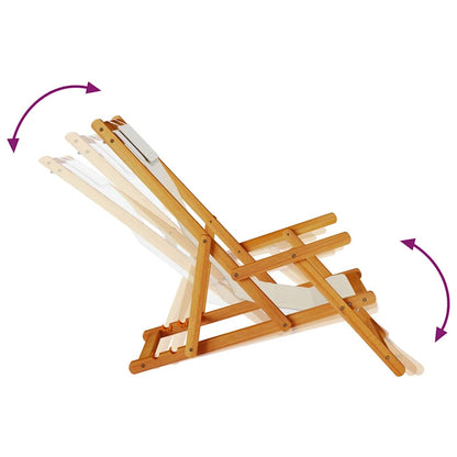 Klappstuhl mit Armlehnen Taupe Akazienholz & Textilene