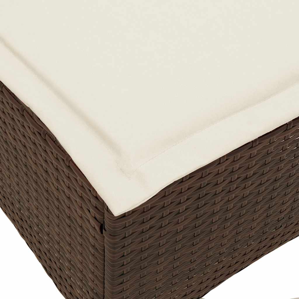 vidaXL Canapé de jardin inclinable avec coussins, forme en L, rotin synthétique, marron