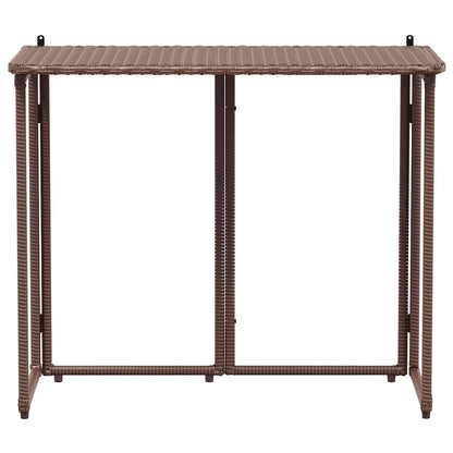 vidaXL Gartentisch Klappbar Braun 90x51x75 cm Poly Rattan