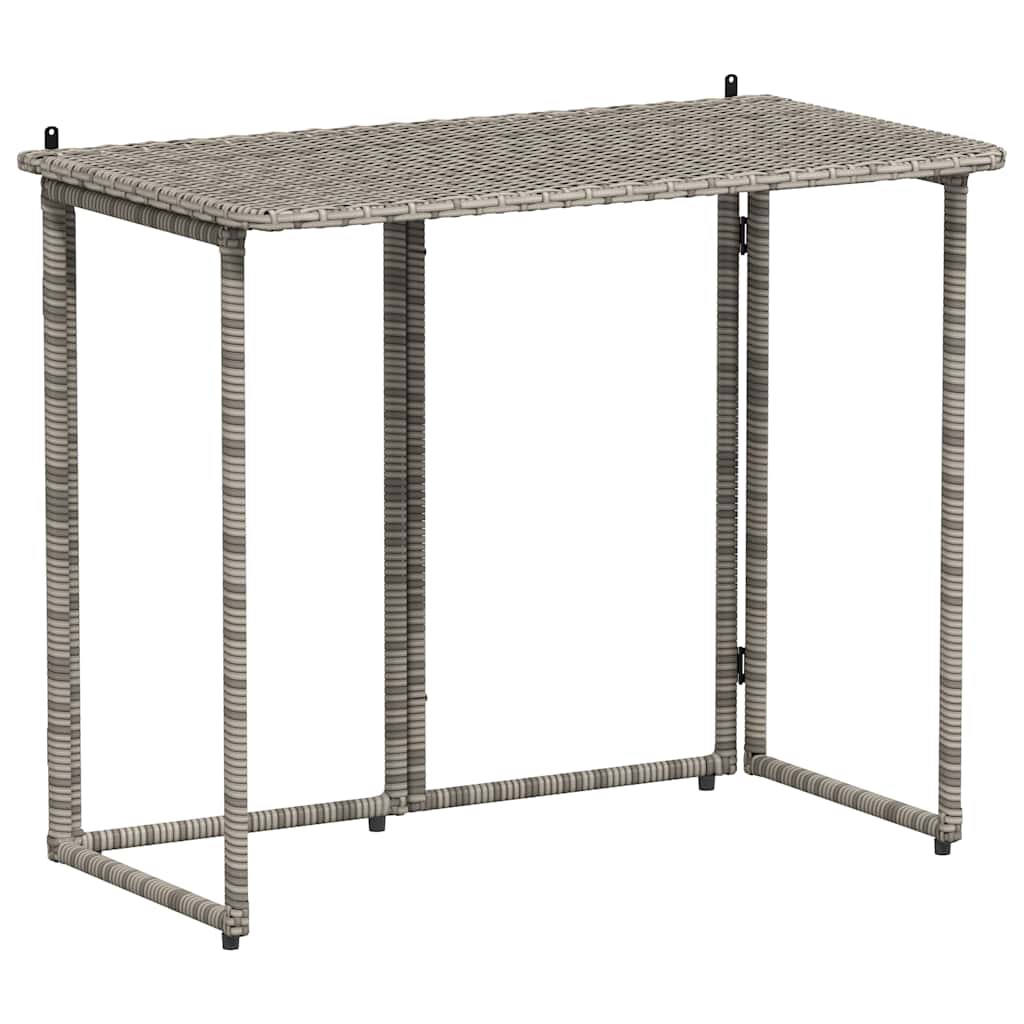 vidaXL Table de jardin pliante Gris 90x51x75 cm Résine tressée