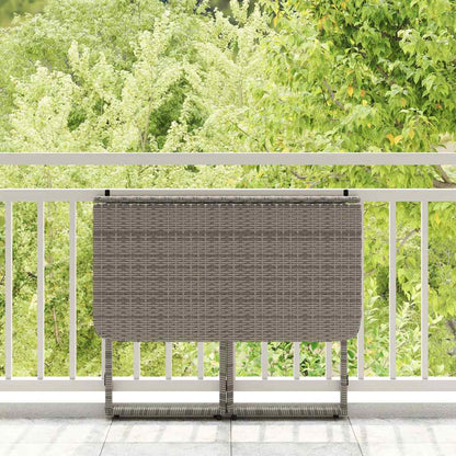vidaXL Table de jardin pliante Gris 90x51x75 cm Résine tressée