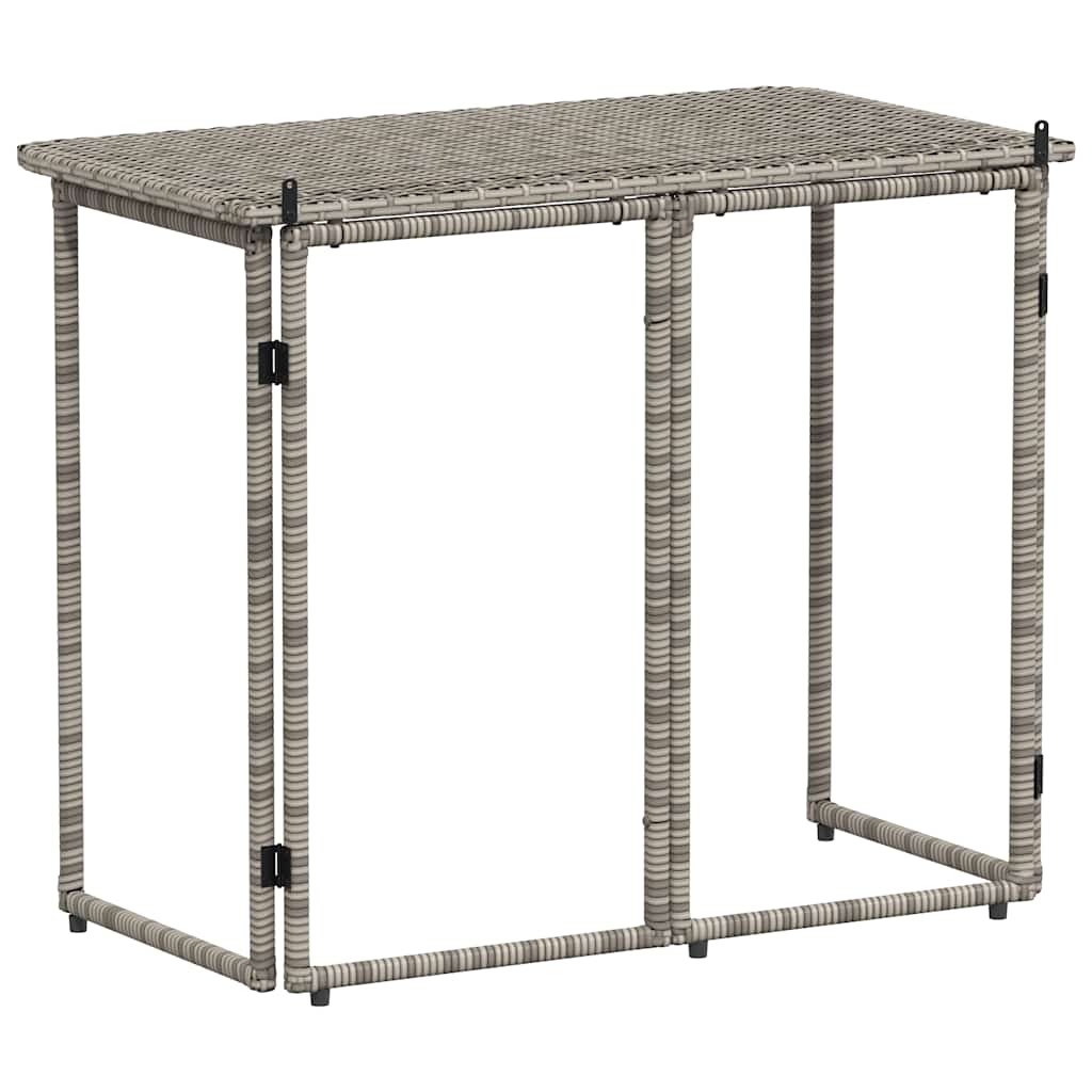 vidaXL Table de jardin pliante Gris 90x51x75 cm Résine tressée
