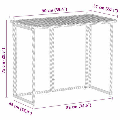 vidaXL Table de jardin pliante Gris 90x51x75 cm Résine tressée