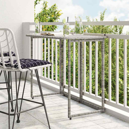 vidaXL Table de jardin pliante Gris 90x51x75 cm Résine tressée