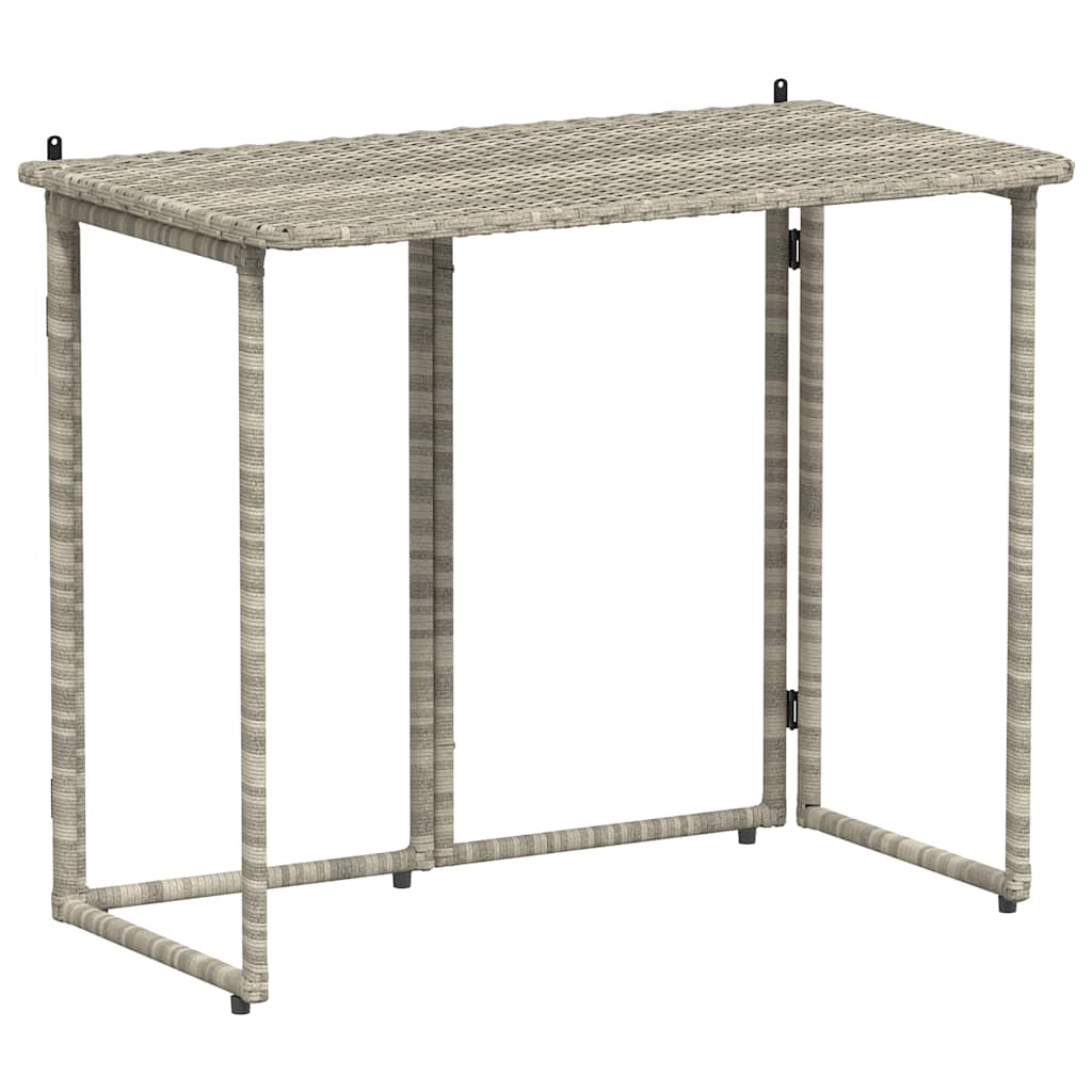 vidaXL Gartentisch Klappbar Hellgrau 90x51x75 cm Poly Rattan