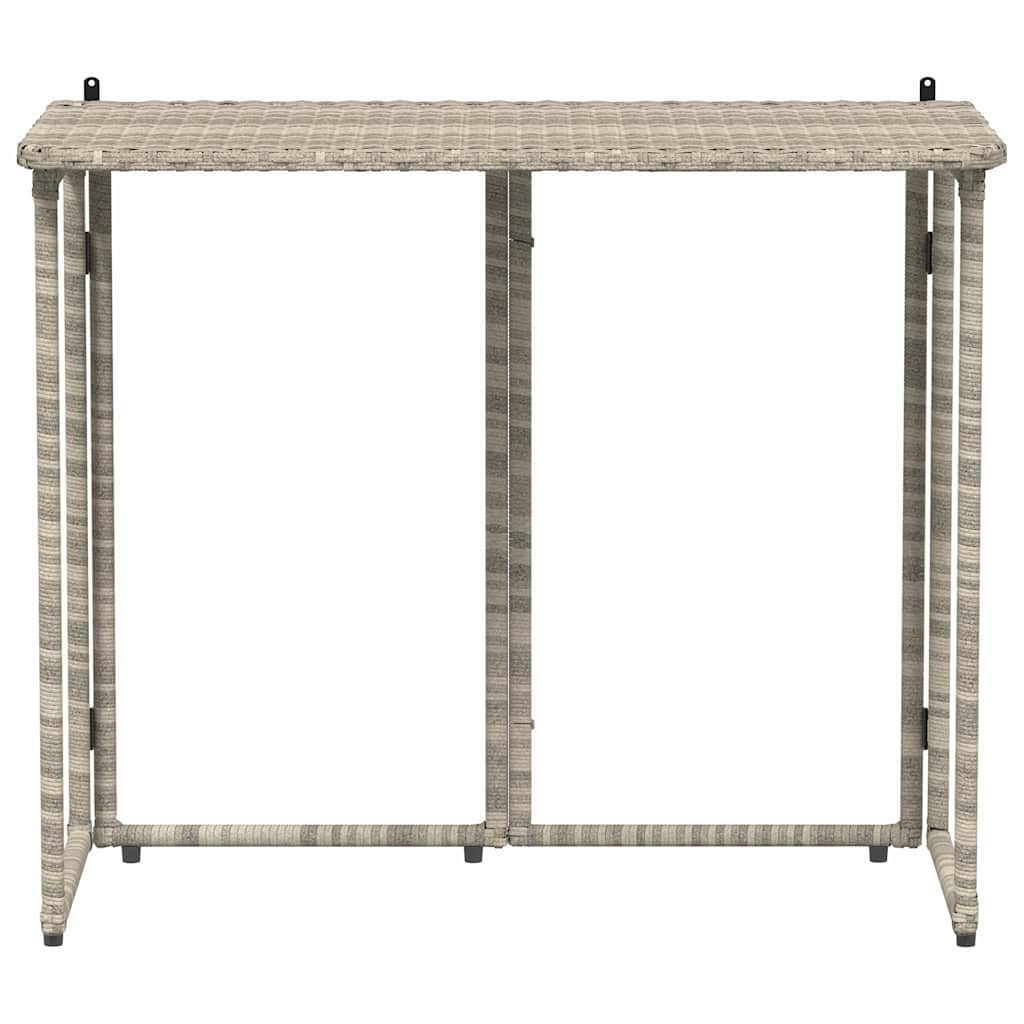 vidaXL Gartentisch Klappbar Hellgrau 90x51x75 cm Poly Rattan