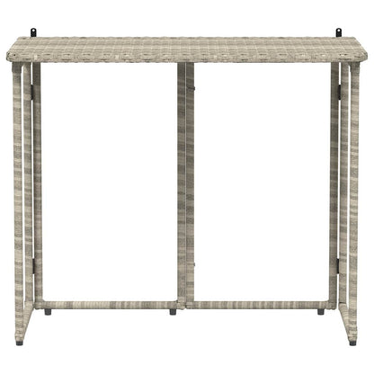 vidaXL Gartentisch Klappbar Hellgrau 90x51x75 cm Poly Rattan
