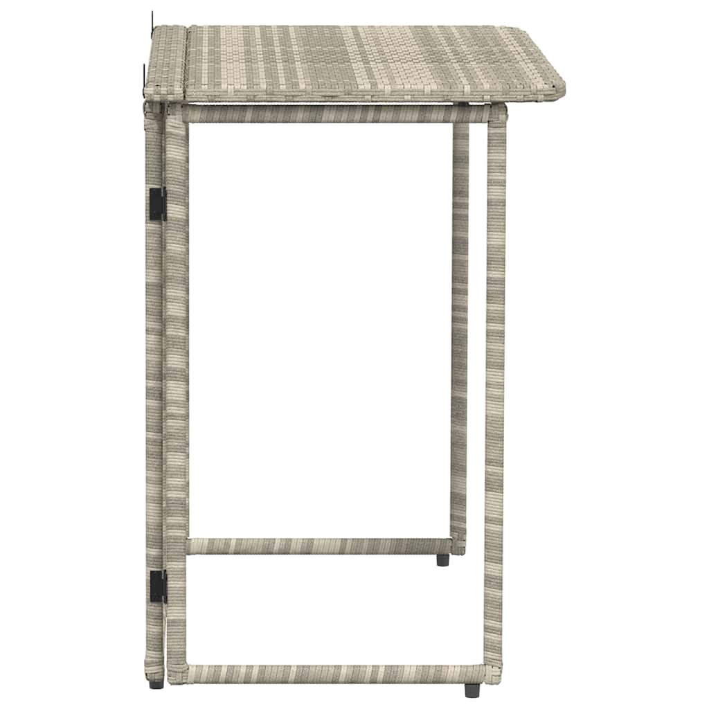 vidaXL Gartentisch Klappbar Hellgrau 90x51x75 cm Poly Rattan