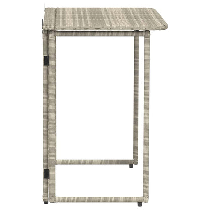 vidaXL Gartentisch Klappbar Hellgrau 90x51x75 cm Poly Rattan