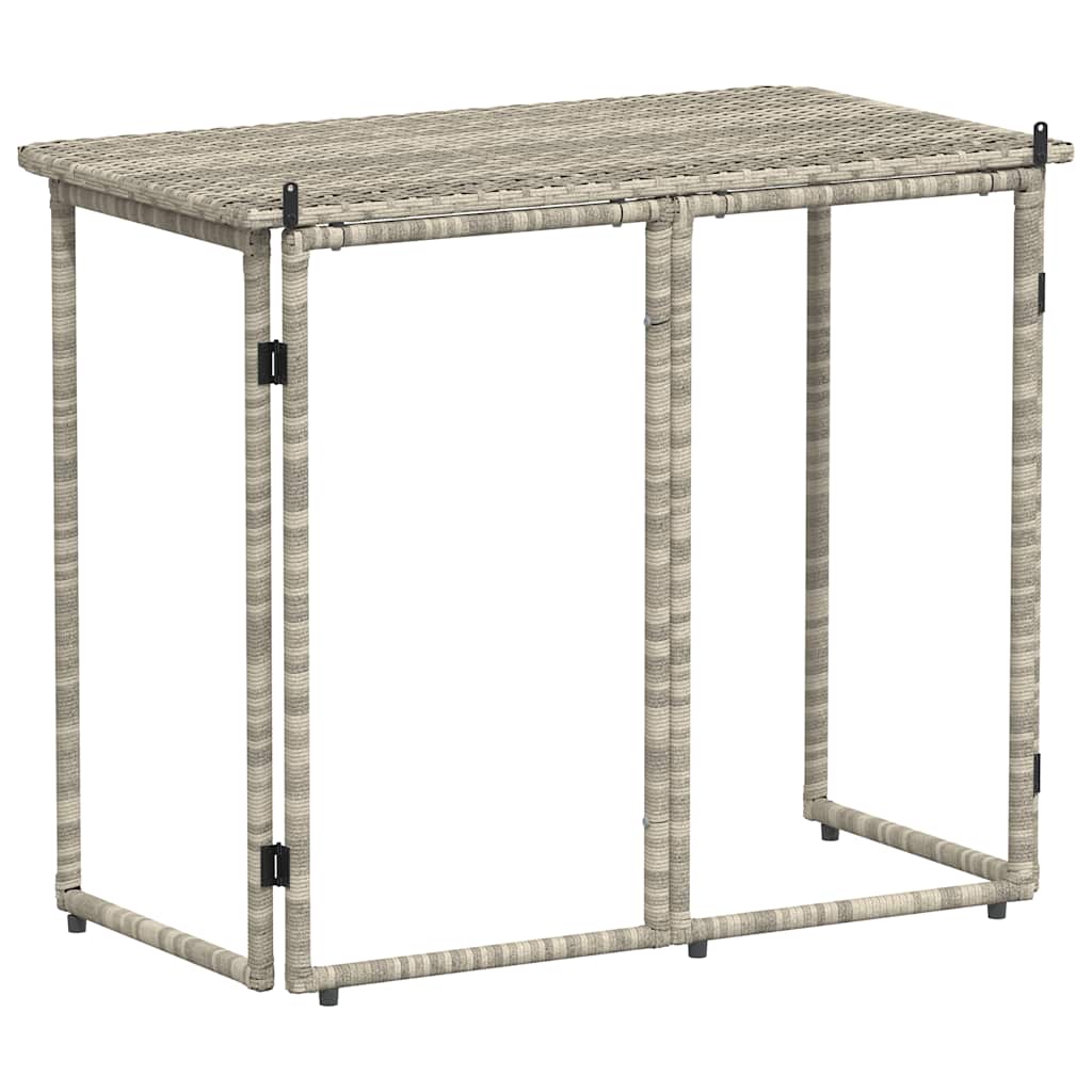 vidaXL Gartentisch Klappbar Hellgrau 90x51x75 cm Poly Rattan
