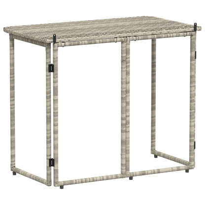 vidaXL Gartentisch Klappbar Hellgrau 90x51x75 cm Poly Rattan