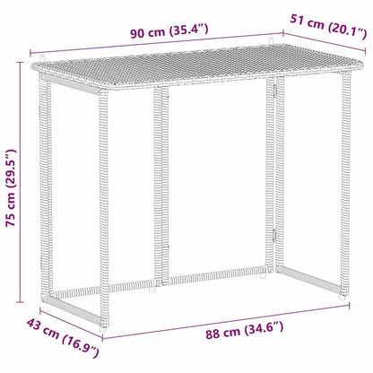 vidaXL Gartentisch Klappbar Hellgrau 90x51x75 cm Poly Rattan