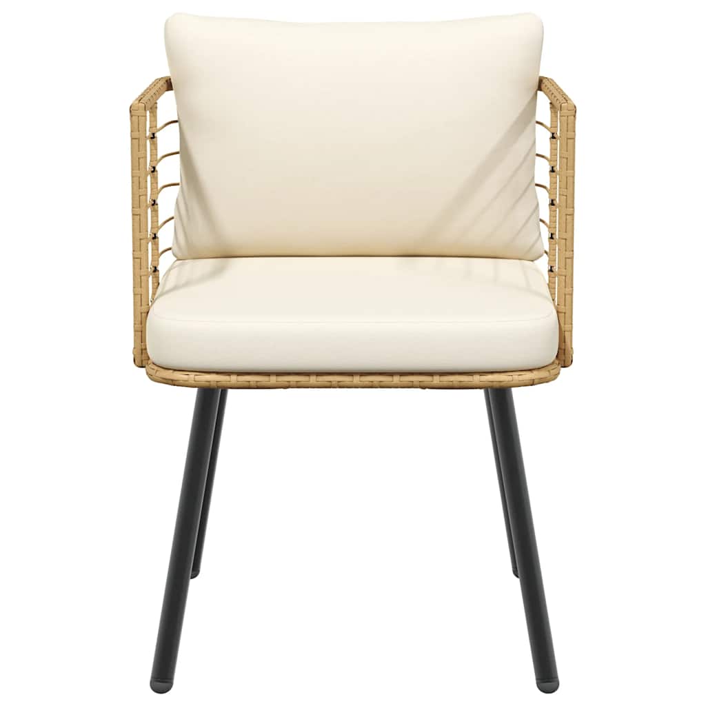 vidaXL Chaise de jardin avec coussin rotin PE naturel
