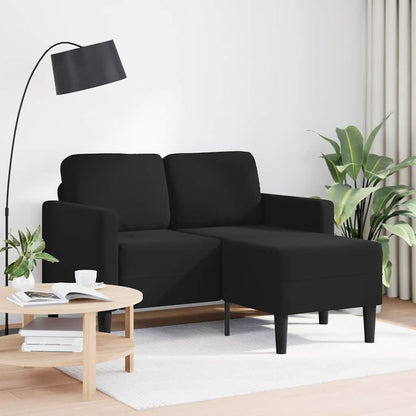 2-Sitzer-Sofa mit Chaiselongue L-förmig Schwarz 125 cm Samt