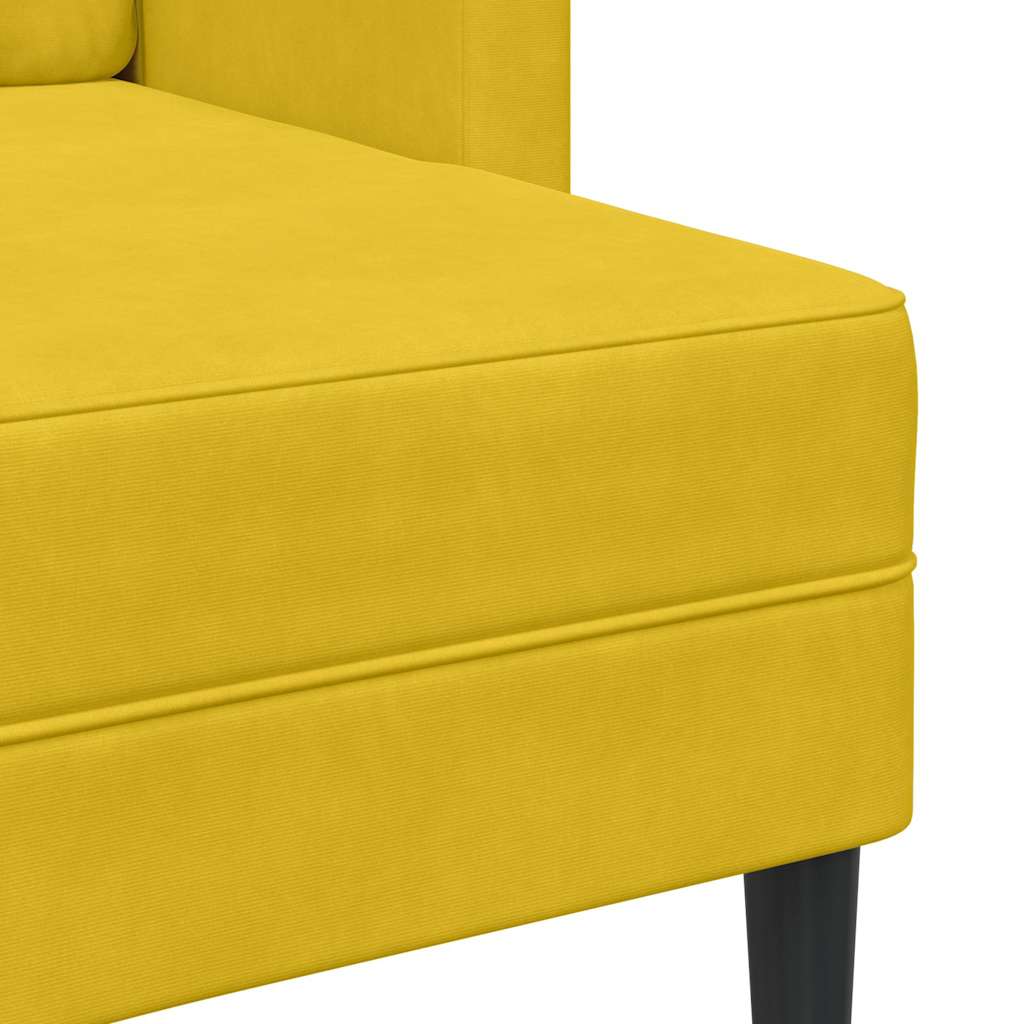 2-Sitzer-Sofa mit Chaiselongue L-Form Gelb 125 cm Samt