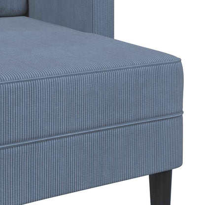 vidaXL Canapé 2 places avec méridienne en L Bleu 125 cm Tissu