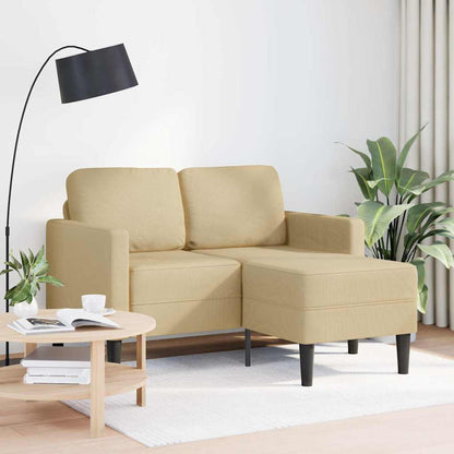 2-Sitzer-Sofa mit Chaiselongue L-Form Graugrün 125 cm Leinen