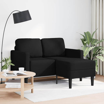 2-Sitzer-Sofa mit Chaiselongue L-förmig Schwarz 125 cm Kunstleder