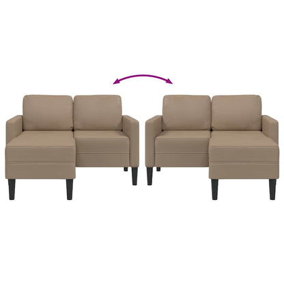 2-Sitzer-Sofa mit Chaiselongue L-Form Cappuccino-Braun 125 cm