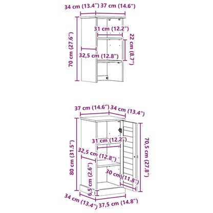 vidaXL Badezimmermöbel-Set mit Regal VIGO 2 pcs Braun und Honigbraun